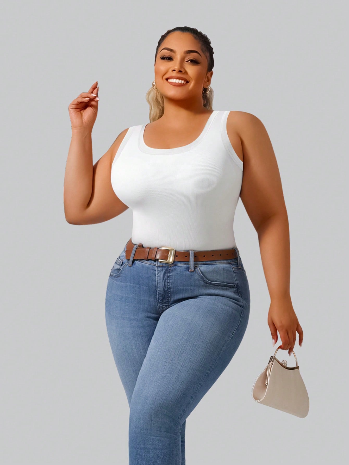 Plus Size Women's Solid Ribbed - Tank Top Ribbed review and price