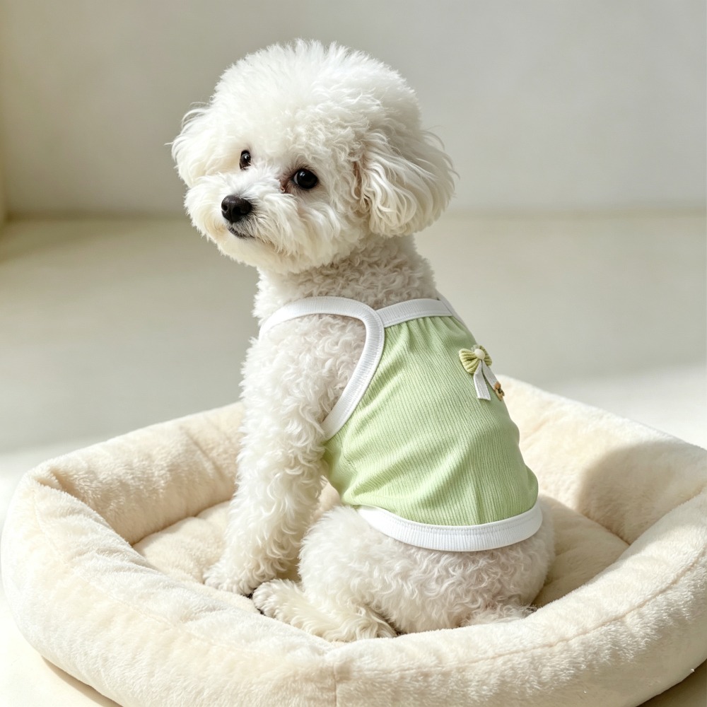 1pc Light Green Ribbed Pet Cam - Tank Top Ribbed review and price