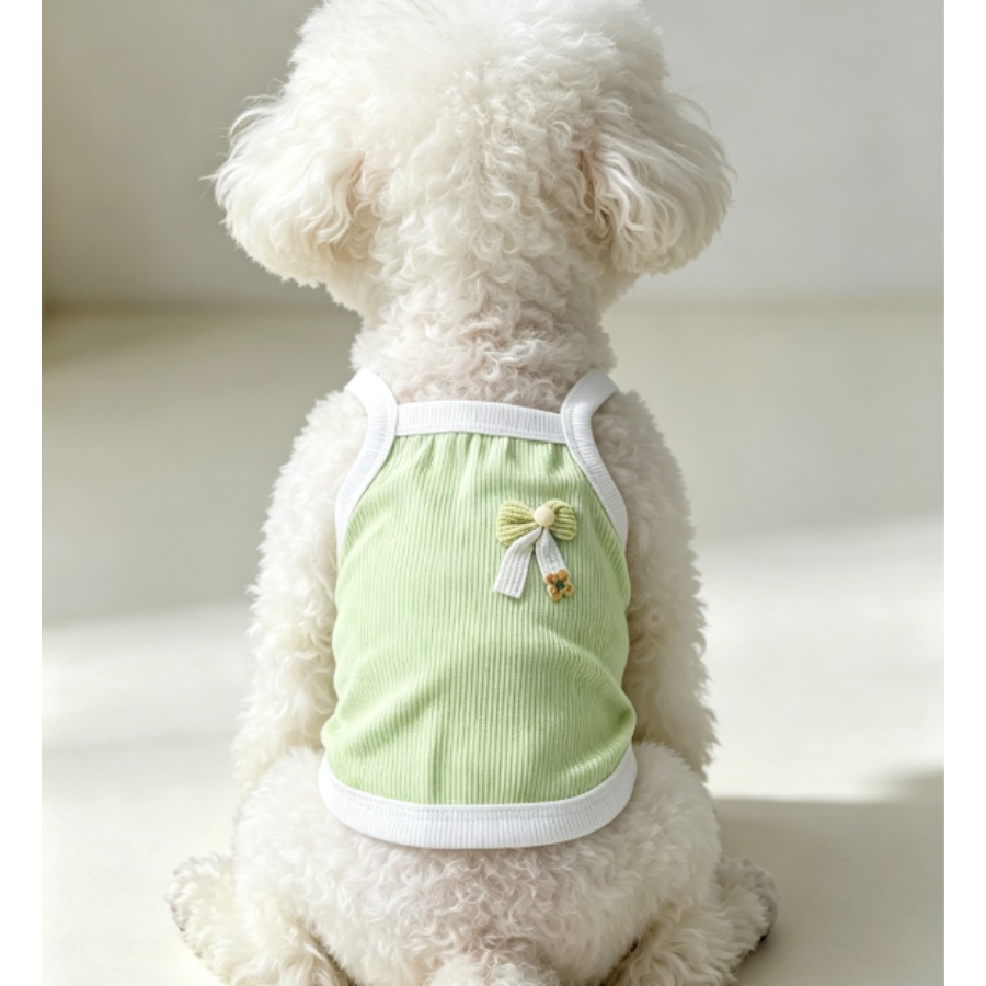 1pc Light Green Ribbed Pet Cam - Tank Top Ribbed review and price